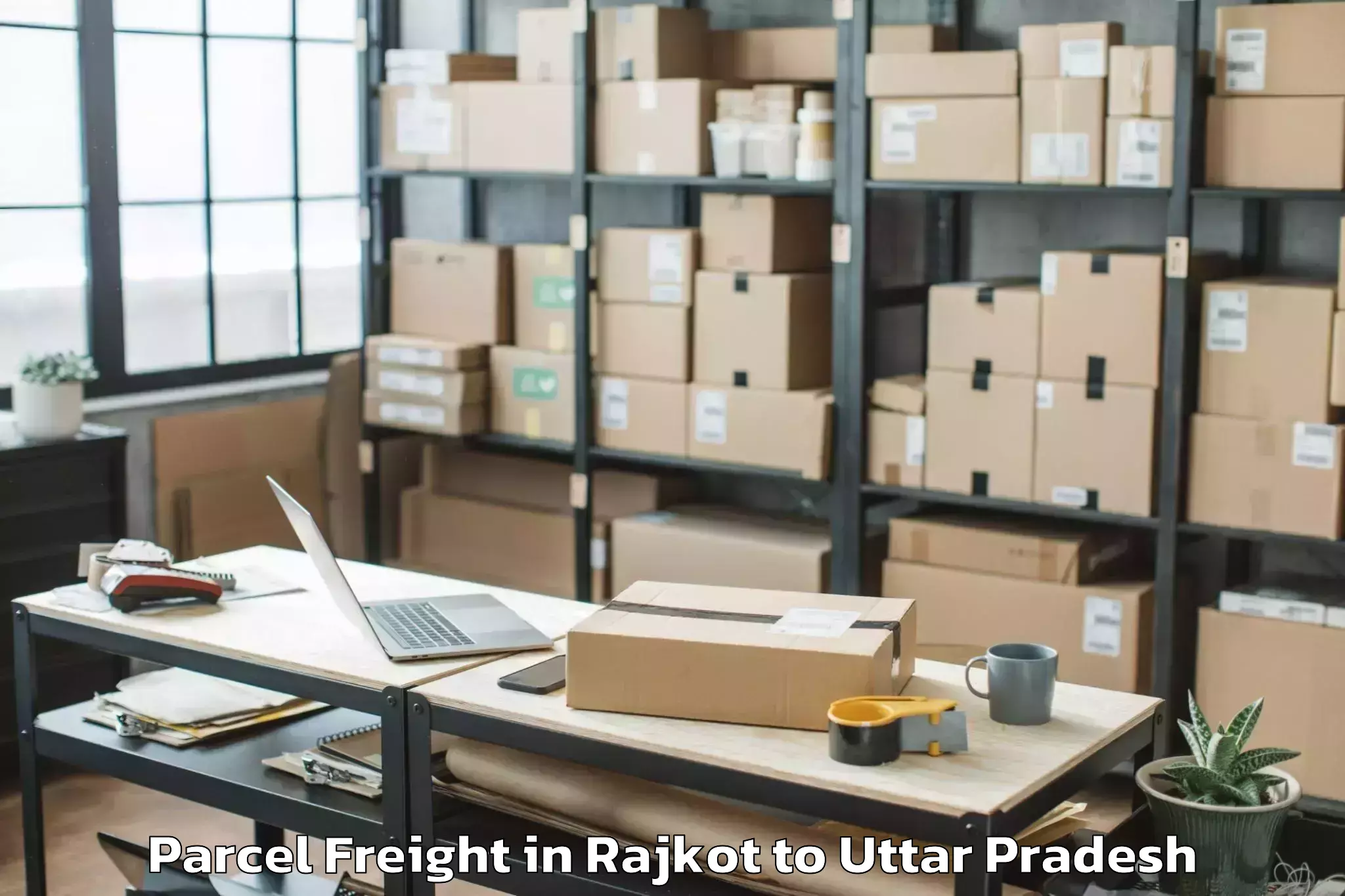 Discover Rajkot to Dataganj Parcel Freight